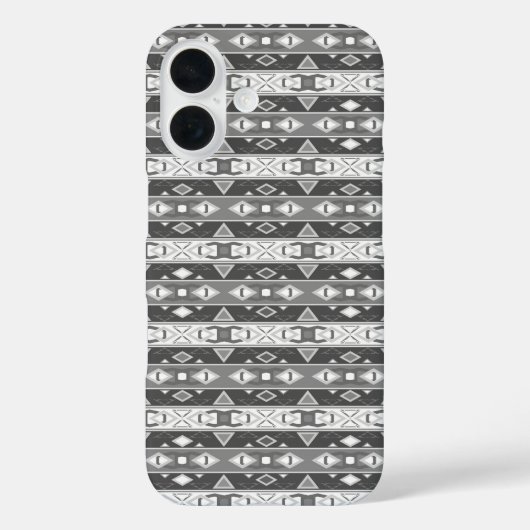 Strepen en geometrische vormen grijs wit Case-Mate iPhone case (Achterkant)