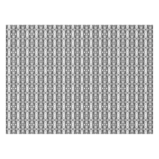 Strepen en geometrische vormen grijs wit tafelkleed (Voorkant (Horizontaal))