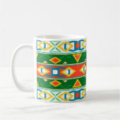 Strepen en geometrische vormen groen sinaasappel w koffiemok (Links)