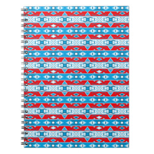 Strepen en geometrische vormen van rood blauw wit notitieboek
