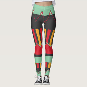 Strepen en golven in retro kleuren leggings