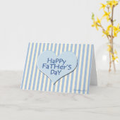 Strepen en Polka Dot Heart Vaderdag Kaart (Gele Bloem)