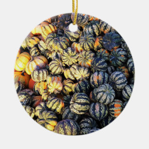 Strepen En Pompoenen Keramisch Ornament