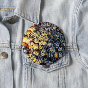 Strepen En Pompoenen Ronde Button 4,0 Cm