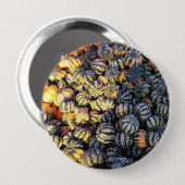 Strepen En Pompoenen Ronde Button 4,0 Cm (Voorkant /achterkant)