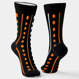 Strepen en Stippen Oranje en Zwarte Halloween Sokken