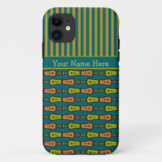 Strepen en Tribal Pattern op Blauwgroen iPhone 5 H Case-Mate iPhone Case (Achterkant)