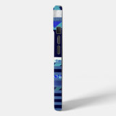 strepen en turquoise blauw M aangepast initiaal Case-Mate iPhone Case (Achterkant / Links)