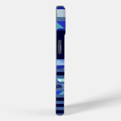 strepen en turquoise blauw M aangepast initiaal Case-Mate iPhone Case (Achterkant / Rechts)