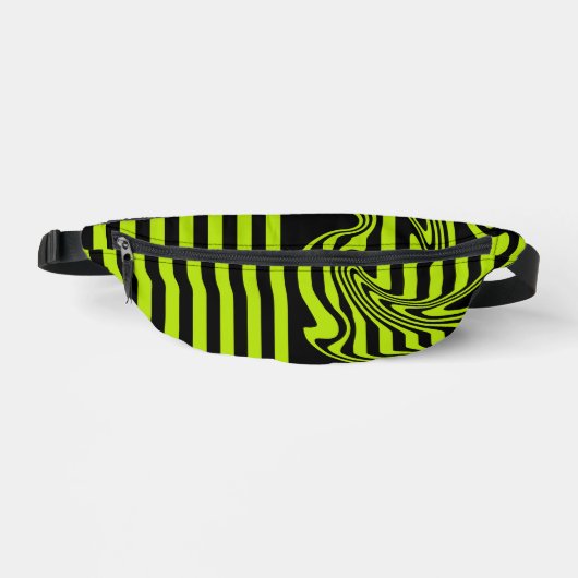 Strepen en wervelingen - Lime Green en Black Heuptasje (Voorkant)