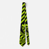 Strepen en wervelingen - Lime Green en Black Stropdas (Voorkant)