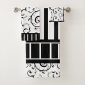 Strepen en wervelingen Zwart-wit Bad Handdoek (Insitu)