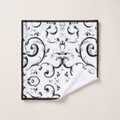 Strepen en wervelingen Zwart-wit Bad Handdoek (Wasdoekje)