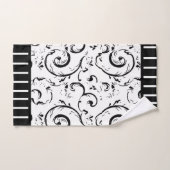 Strepen en wervelingen Zwart-wit Bad Handdoek (Handdoek)