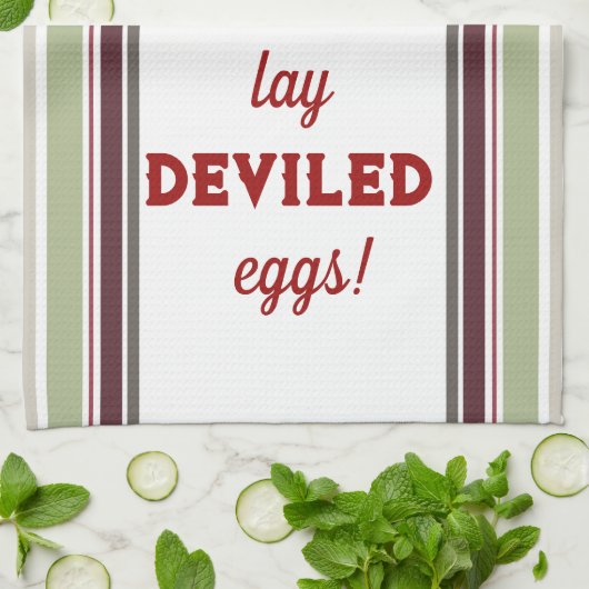 Strepen en Wicked Chickens Keukenhanddoek (Gevouwen)