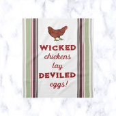 Strepen en Wicked Chickens Keukenhanddoek
