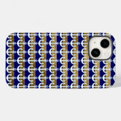 strepen en witte ankers patroonmarine Case-Mate iPhone case (Achterkant (horizontaal))