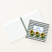 Strepen En Zonnebloemen Notitieboek (Binnen)