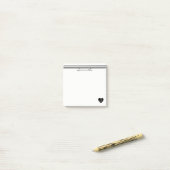 Strepen en zwart hart post-it® notes (Op bureau)