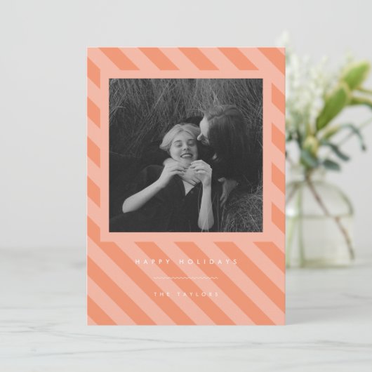 Strepen Feestdagenkaart (Staand voorkant)