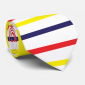 Strepen Geel Blauw Rood Patroon Stropdas (Opgerold)