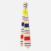 Strepen Geel Blauw Rood Patroon Stropdas (Achterkant)