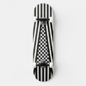 Strepen & Geruit b&w Skateboard (Voorkant)