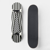 Strepen & Geruit b&w Skateboard (Voorkant)