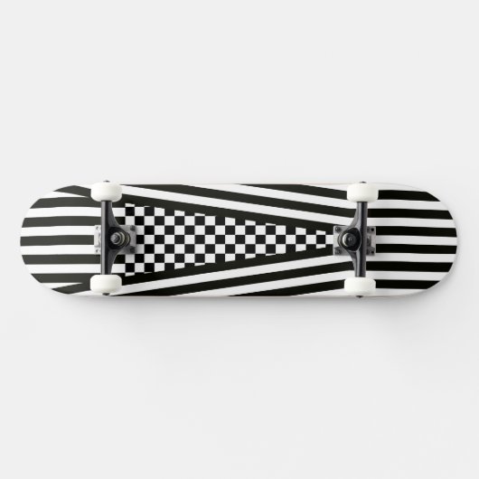 Strepen & Geruit b&w Skateboard (Horizontaal)