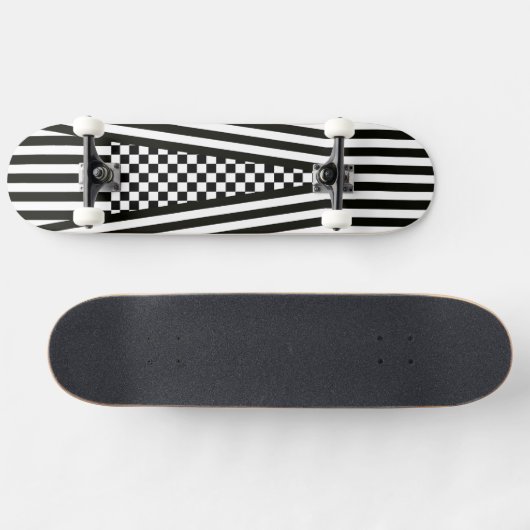 Strepen & Geruit b&w Skateboard (Horizontaal)