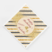 Strepen Goud Glitter Zwart Boho Populaire Collecti Servet (Hoek)