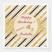 Strepen Goud Glitter Zwart Boho Populaire Collecti Servet (Voorkant)