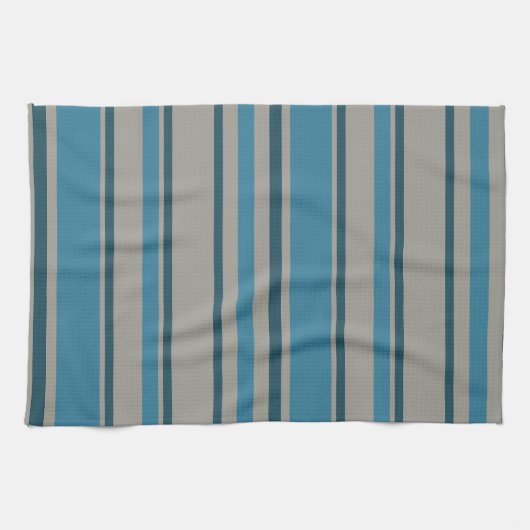 Strepen grijs en blauw theedoek (Horizontaal)