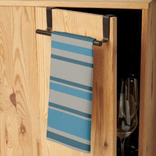 Strepen grijs en blauw theedoek