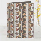 Strepen Herfst Kleur Bladeren Kaart (Gele Bloem)