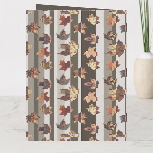 Strepen Herfst Kleur Bladeren Kaart (Achterkant)