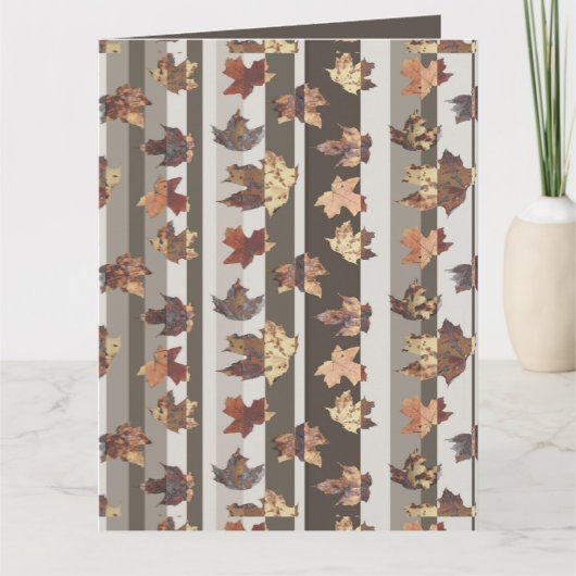 Strepen Herfst Kleur Bladeren Kaart (Voorkant)