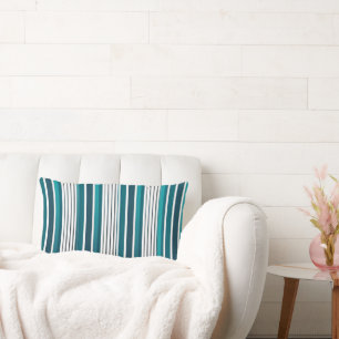Strepen in Aqua & Teal - Kussen