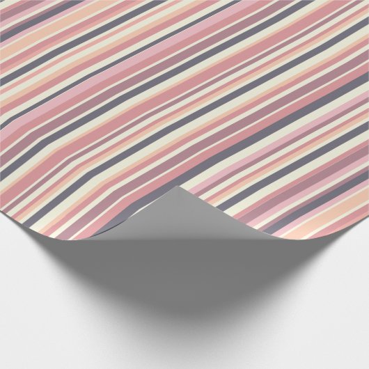 Strepen in gedempte tonen cadeaupapier (Hoek)