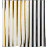 Strepen in goudgrijs geel douchegordijn (Voorkant)