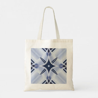 Strepen in harmonie blauw grijs tote bag