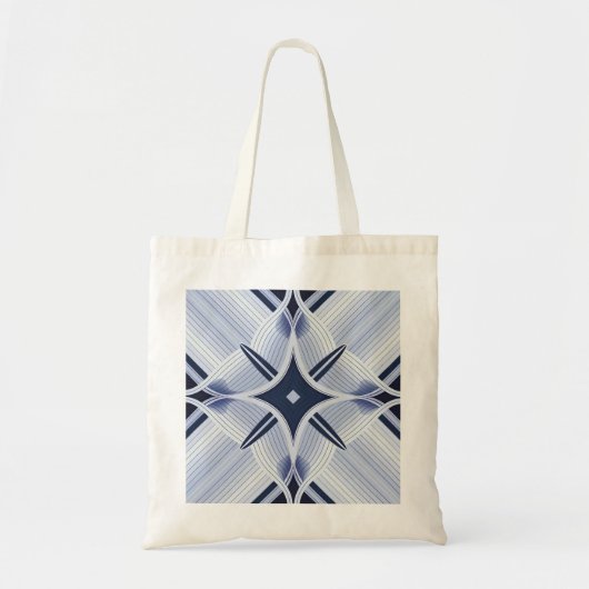 Strepen in harmonie blauw grijs tote bag (Voorkant)