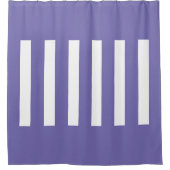 Strepen in het midden. Bleekblauw en wit. Douchegordijn (Voorkant)