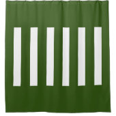 Strepen in het midden. Bos Groen en wit. Douchegordijn (Voorkant)