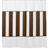 Strepen in het midden. Brown en White. Douchegordijn (Voorkant)