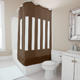 Strepen in het midden. Brown en White. Douchegordijn