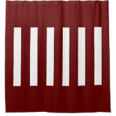 Strepen in het midden. Donkerrood en wit. Douchegordijn (Voorkant)