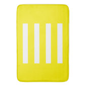 Strepen in het midden. Helder Geel en wit. Badmat (Voorkant Verticaal)