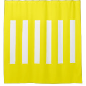 Strepen in het midden. Helder Geel en wit. Douchegordijn (Voorkant)