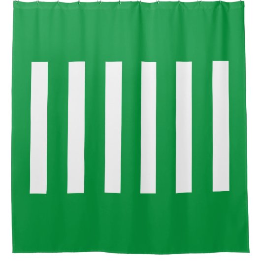 Strepen in het midden. Kelly Groen en Wit. Douchegordijn (Voorkant)